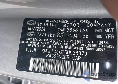 2025 Hyundai Elantra Se from USA, damaged, VIN KMHLL4DG2SU938379